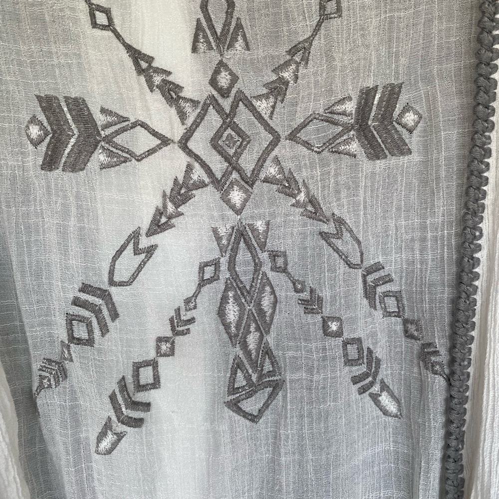 Miracle Gray Tunic vest boho beach festival Fringe macrame - Picture 7 of 8